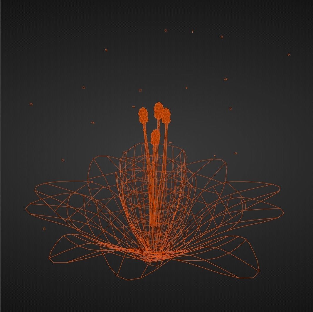 Alien Flower Low-poly 3D model_7