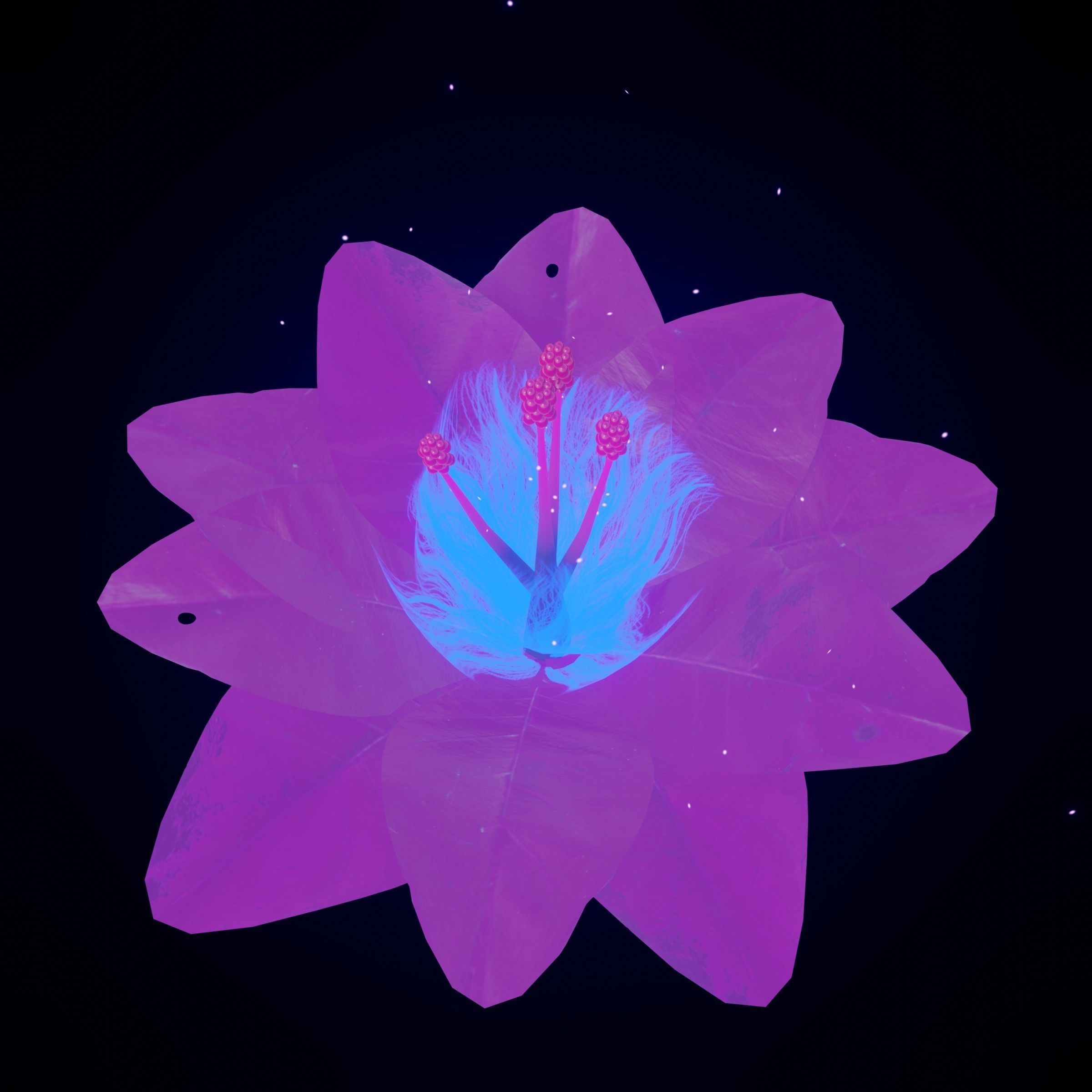 Alien Flower Low-poly 3D model_4