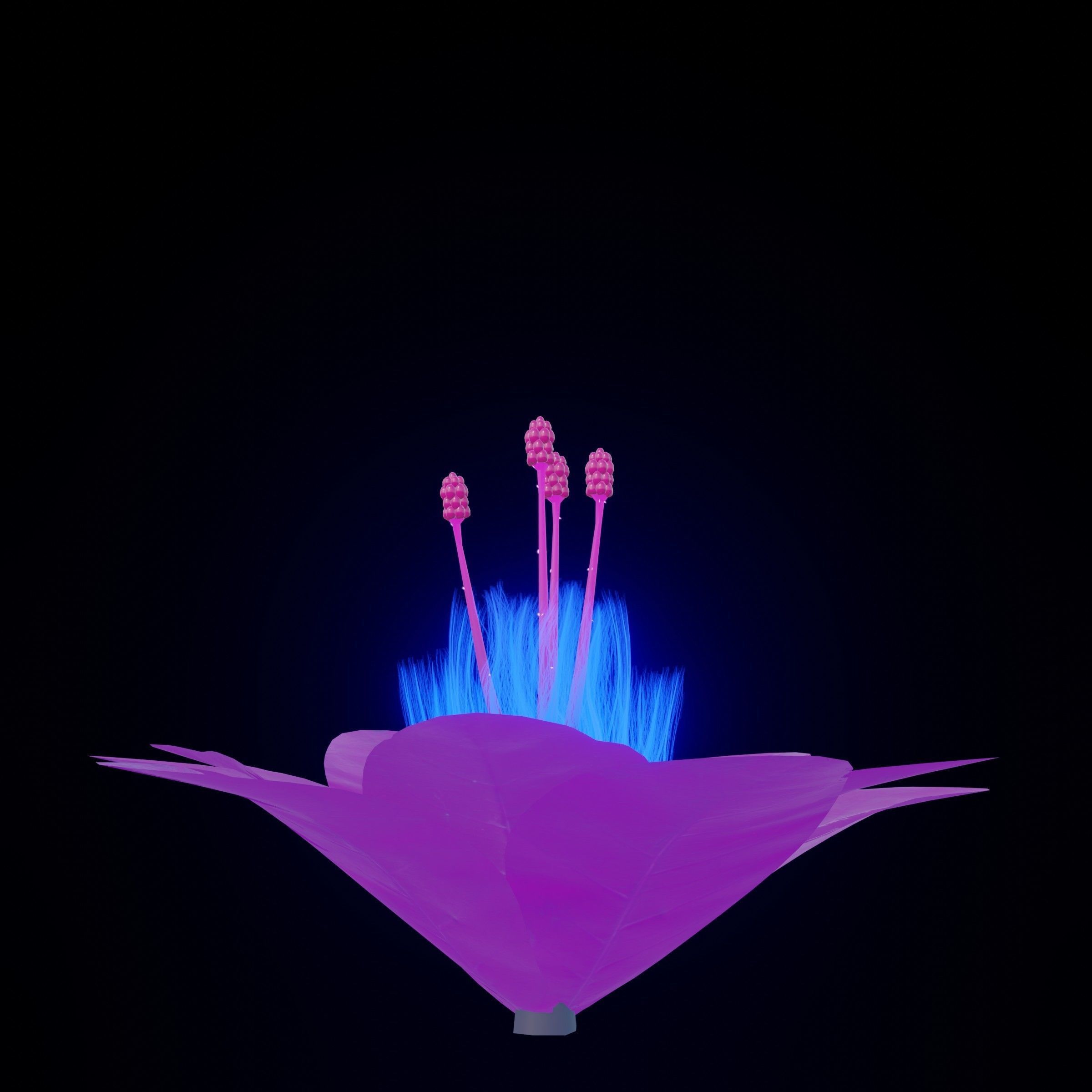 Alien Flower Low-poly 3D model_3
