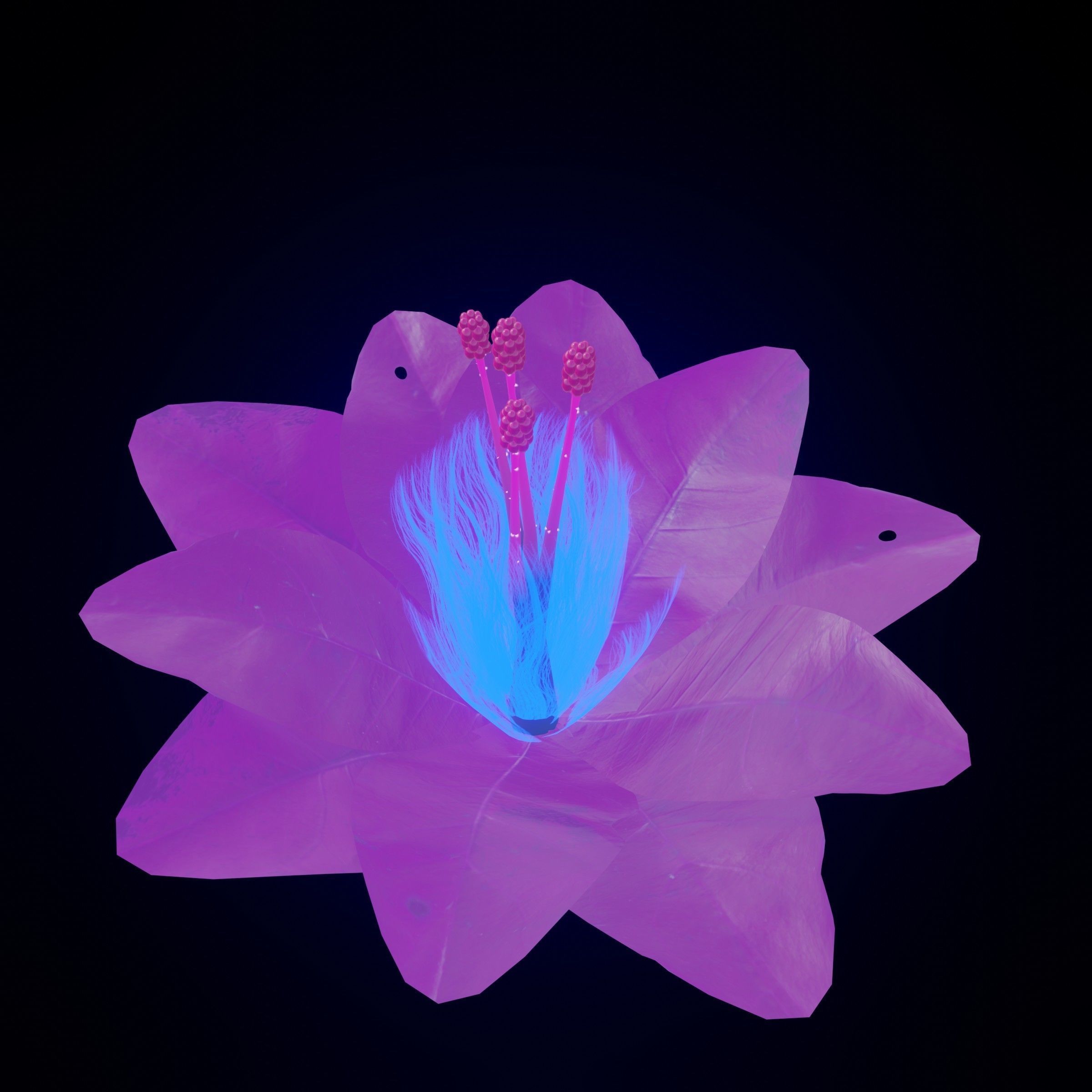 Alien Flower Low-poly 3D model_2
