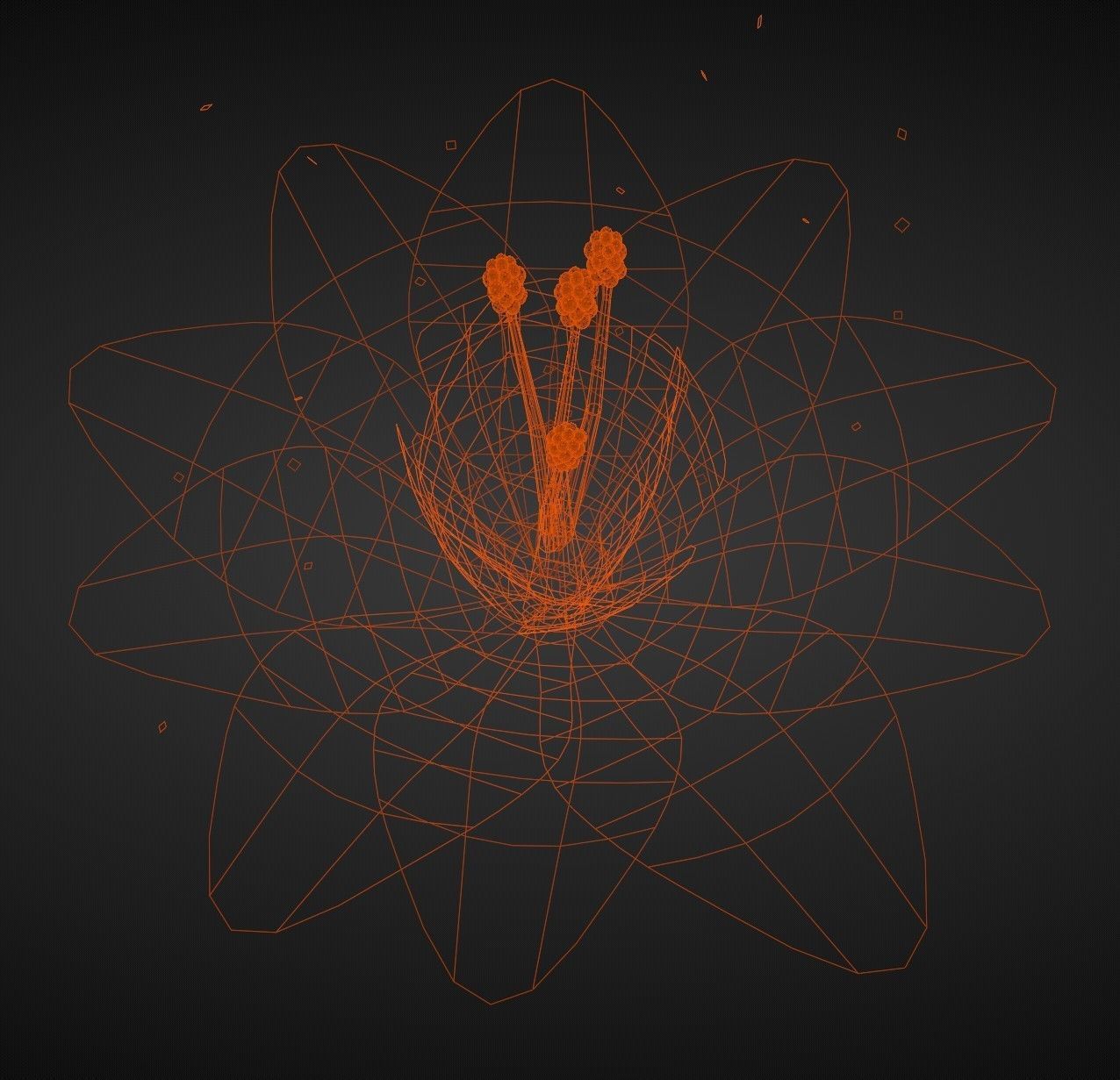 Alien Flower Low-poly 3D model_8