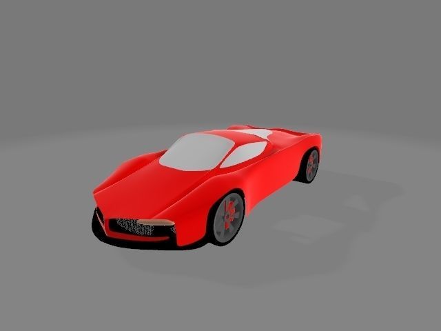 Supercar Low-poly 3D model_2