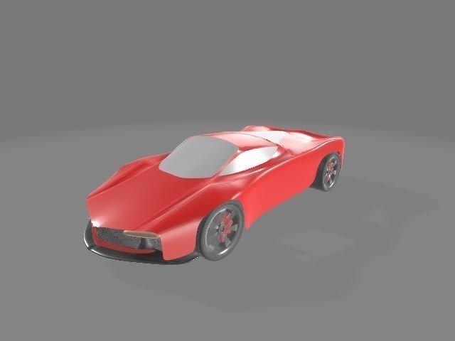 Supercar Low-poly 3D model_4