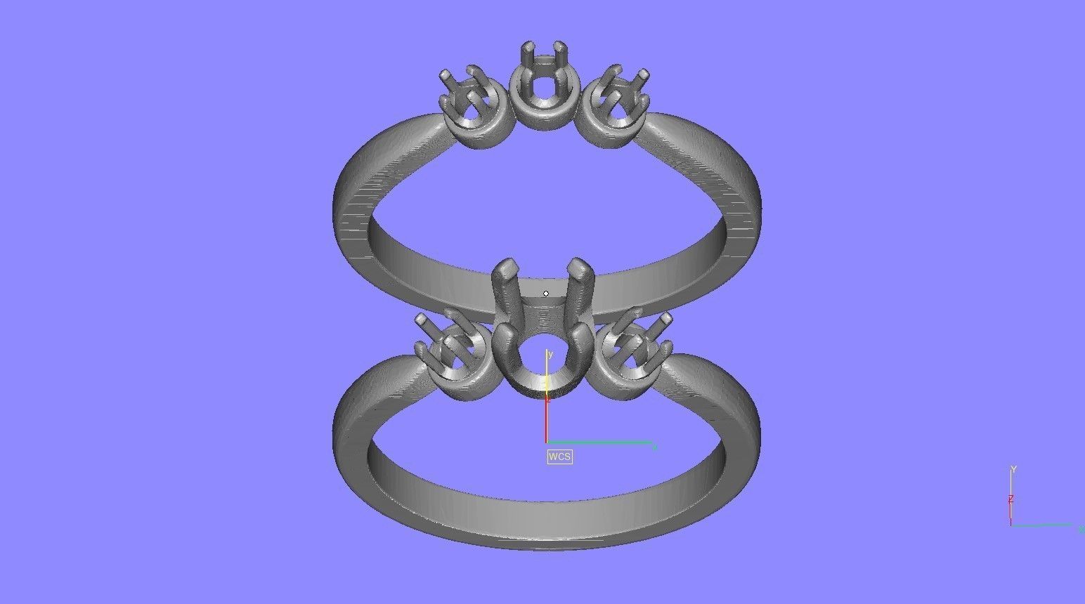 Three Round Diamond Solitaire Wedding Bridal Set 3D print model_13