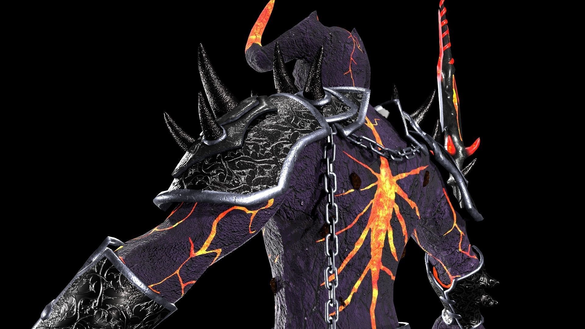 Obsidian Demon Low-poly 3D model_8