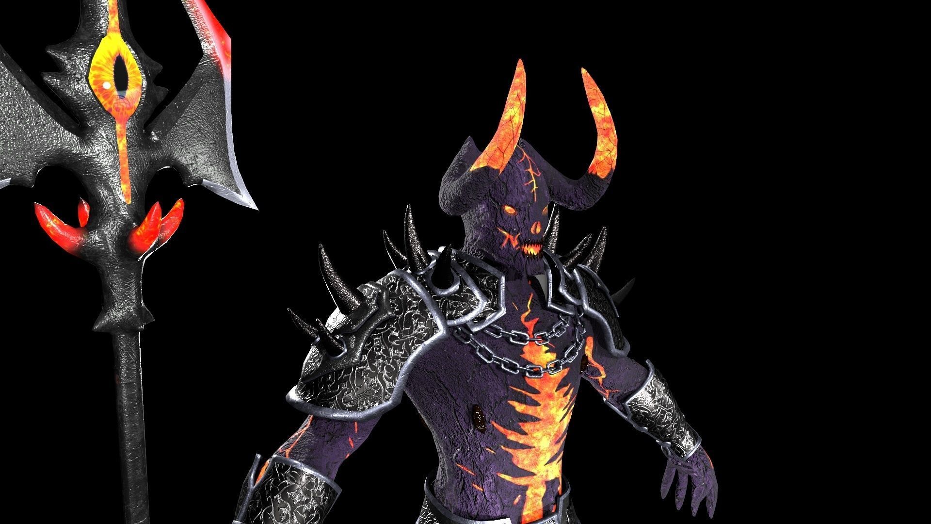 Obsidian Demon Low-poly 3D model_5