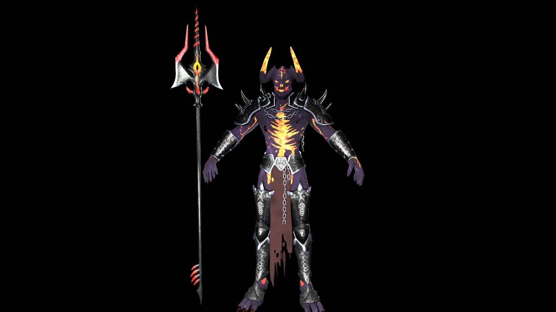 Obsidian Demon Low-poly 3D model_10