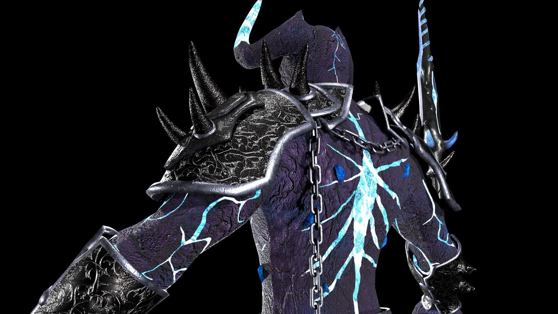 Obsidian Demon Low-poly 3D model_7