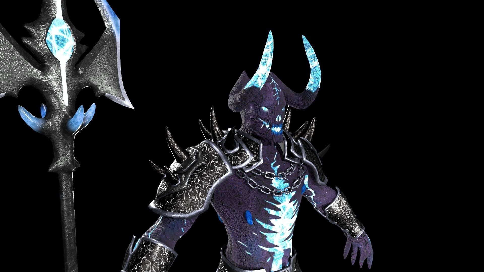 Obsidian Demon Low-poly 3D model_6