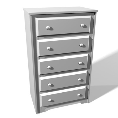 Dresser wooden chest of drawers 3D model_4