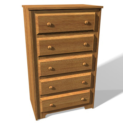 Dresser wooden chest of drawers 3D model_1