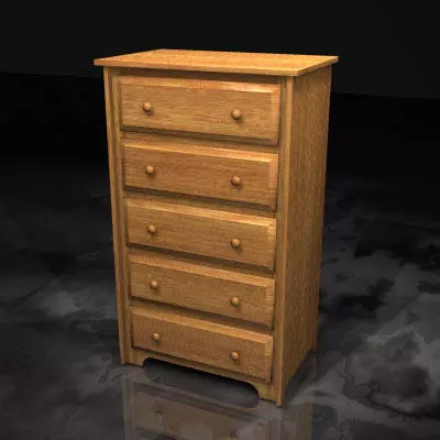 Dresser wooden chest of drawers 3D model_0