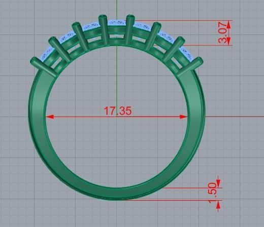 121 Engagement Ring 3d print model 3D print model_3