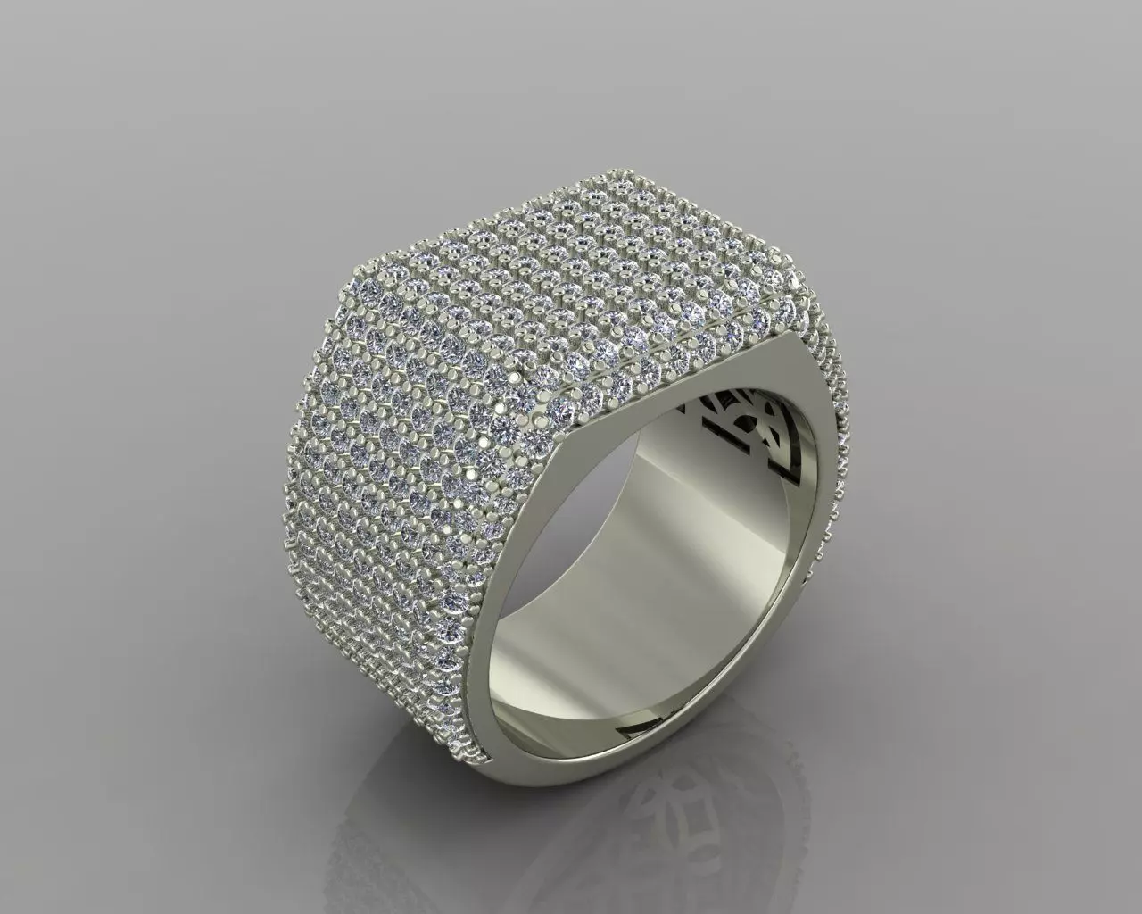 113 Jewelery Ring for man ring with diamonds 3D print model
