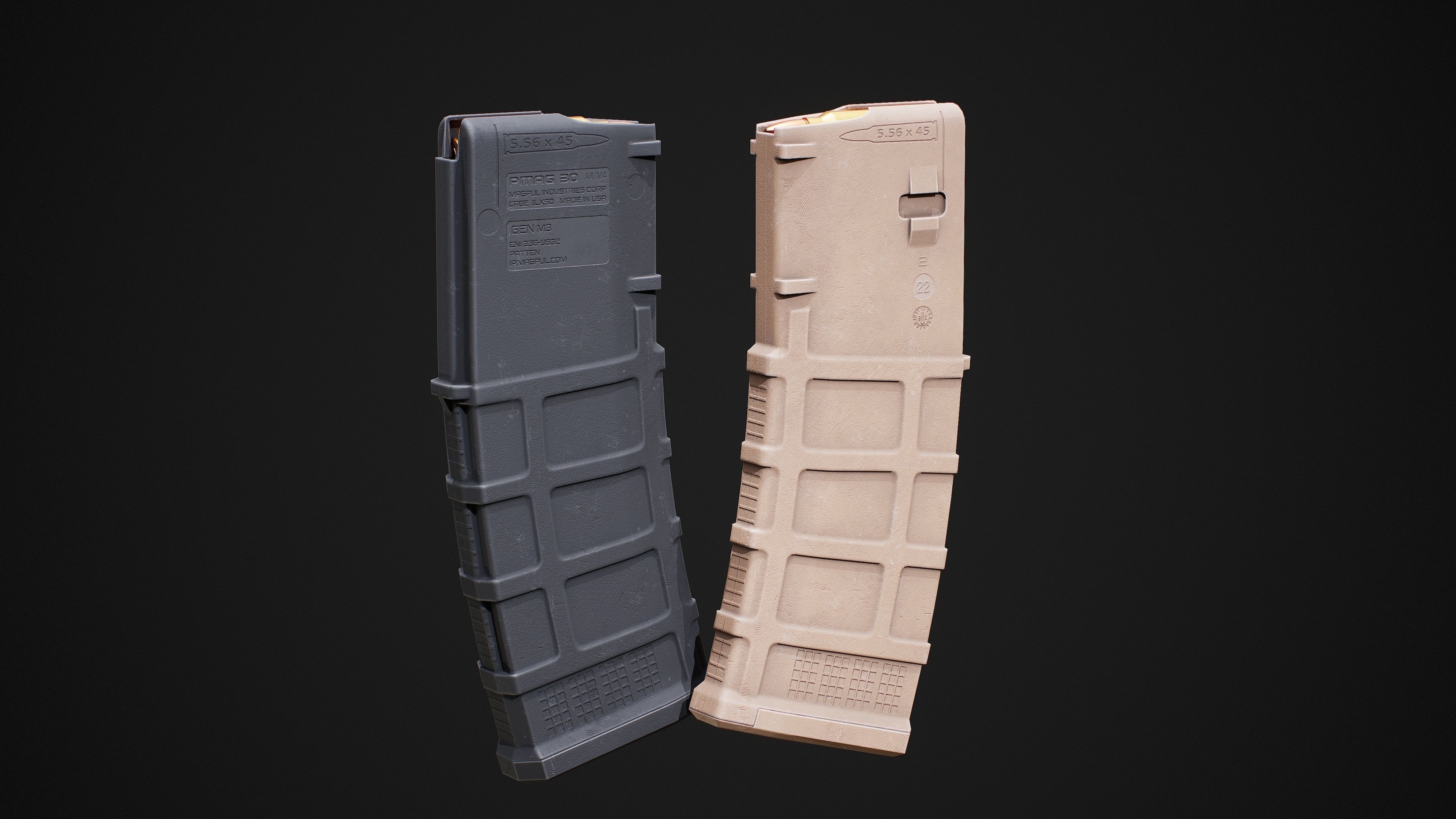 Magpul Pmag Magazine For AR-M4  Low-poly 3D model_5