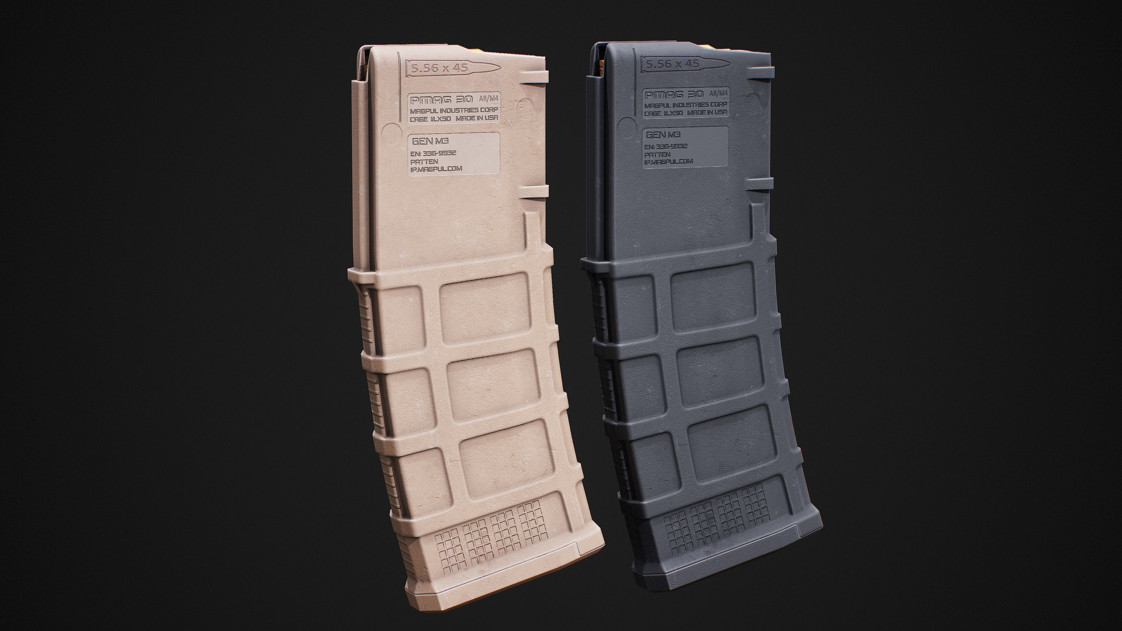 Magpul Pmag Magazine For AR-M4  Low-poly 3D model_2