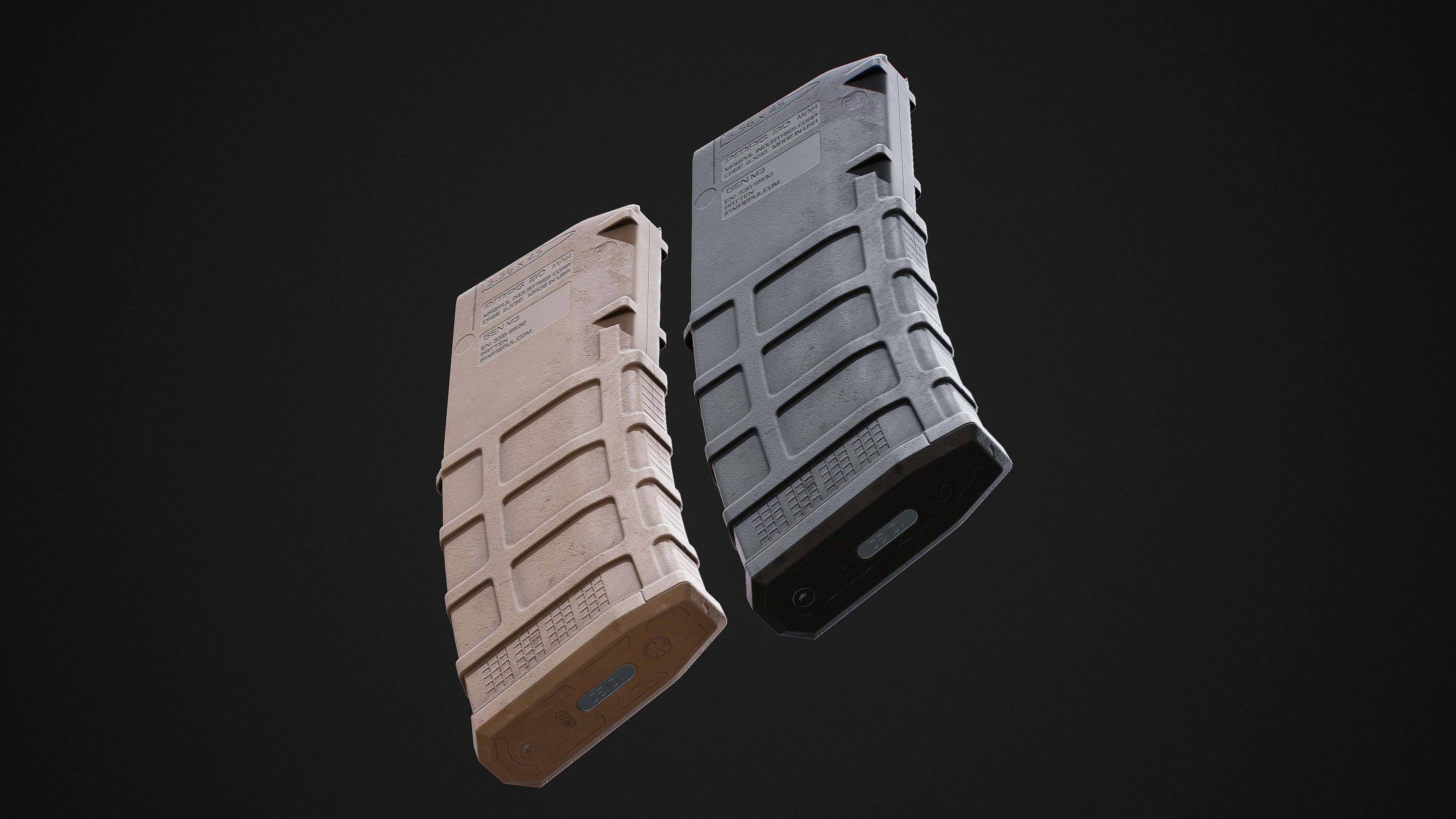 Magpul Pmag Magazine For AR-M4  Low-poly 3D model_3