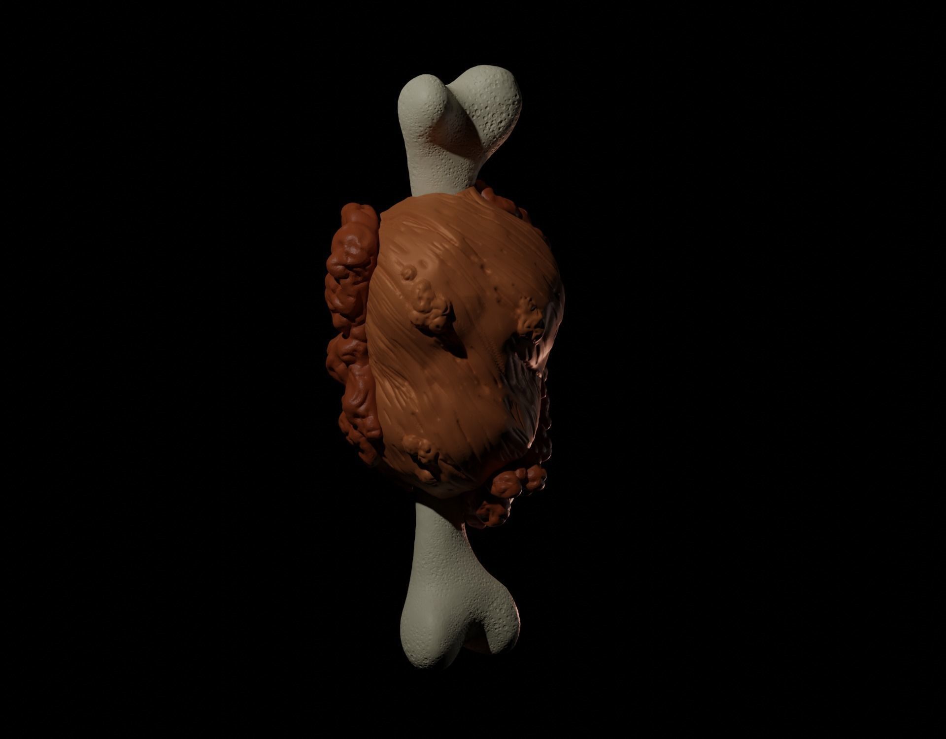 Fried Chicken with bone Free 3D print model_2