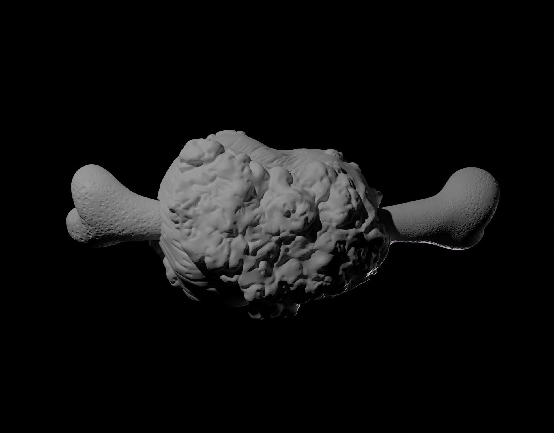 Fried Chicken with bone Free 3D print model_3