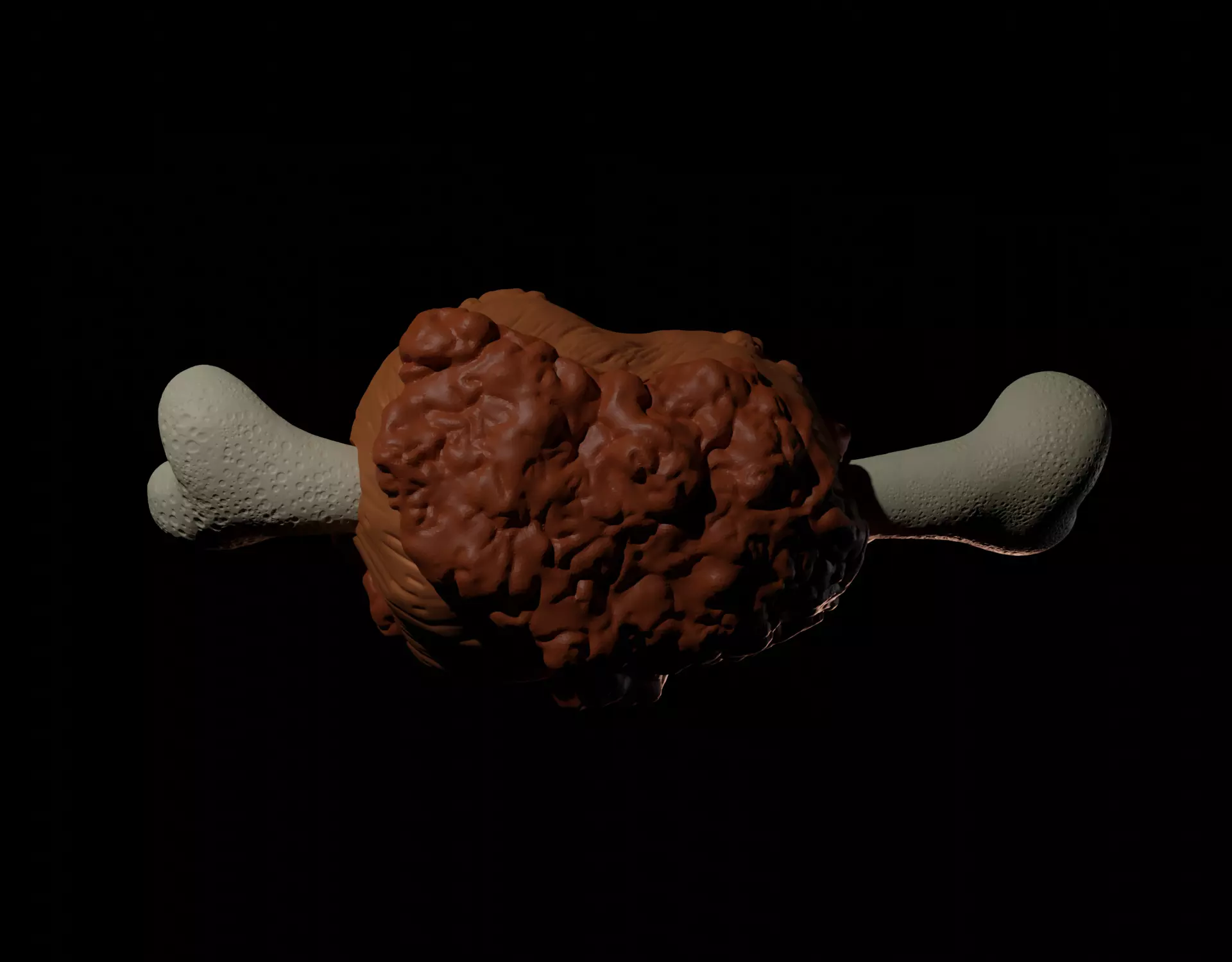 Fried Chicken with bone Free 3D print model_0