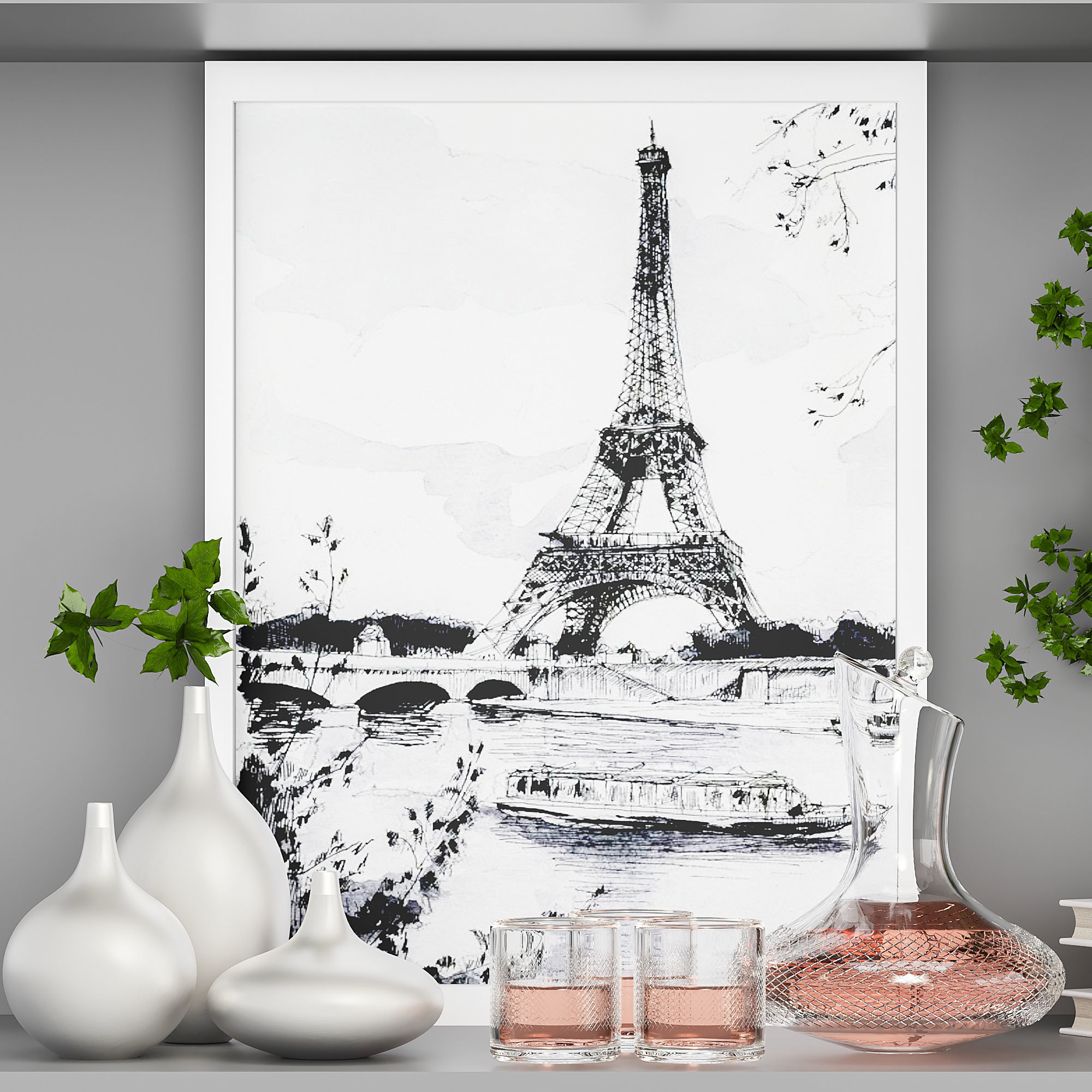 Decorative set 4 3D model_1