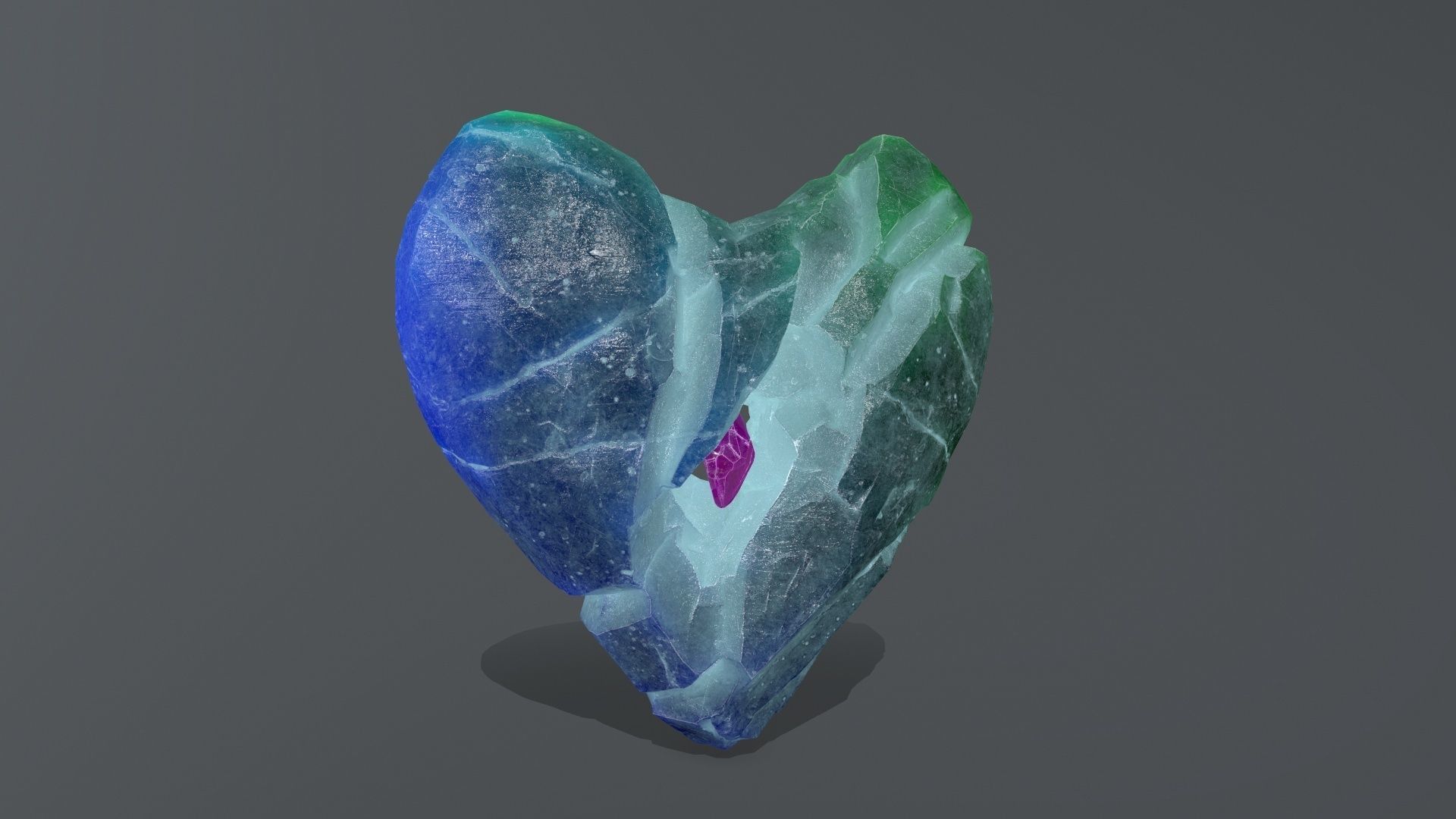 Broken Heart Low-poly 3D model_8
