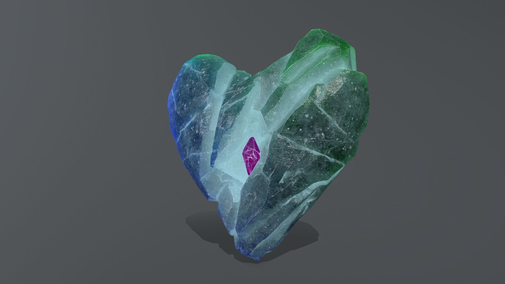 Broken Heart Low-poly 3D model_1