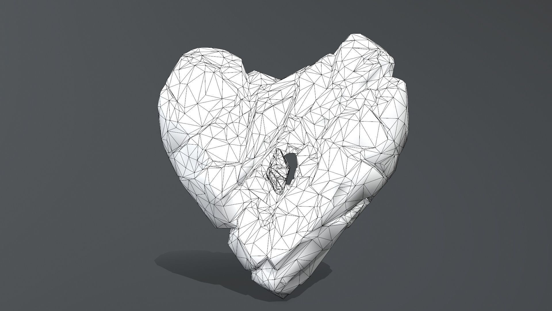 Broken Heart Low-poly 3D model_15