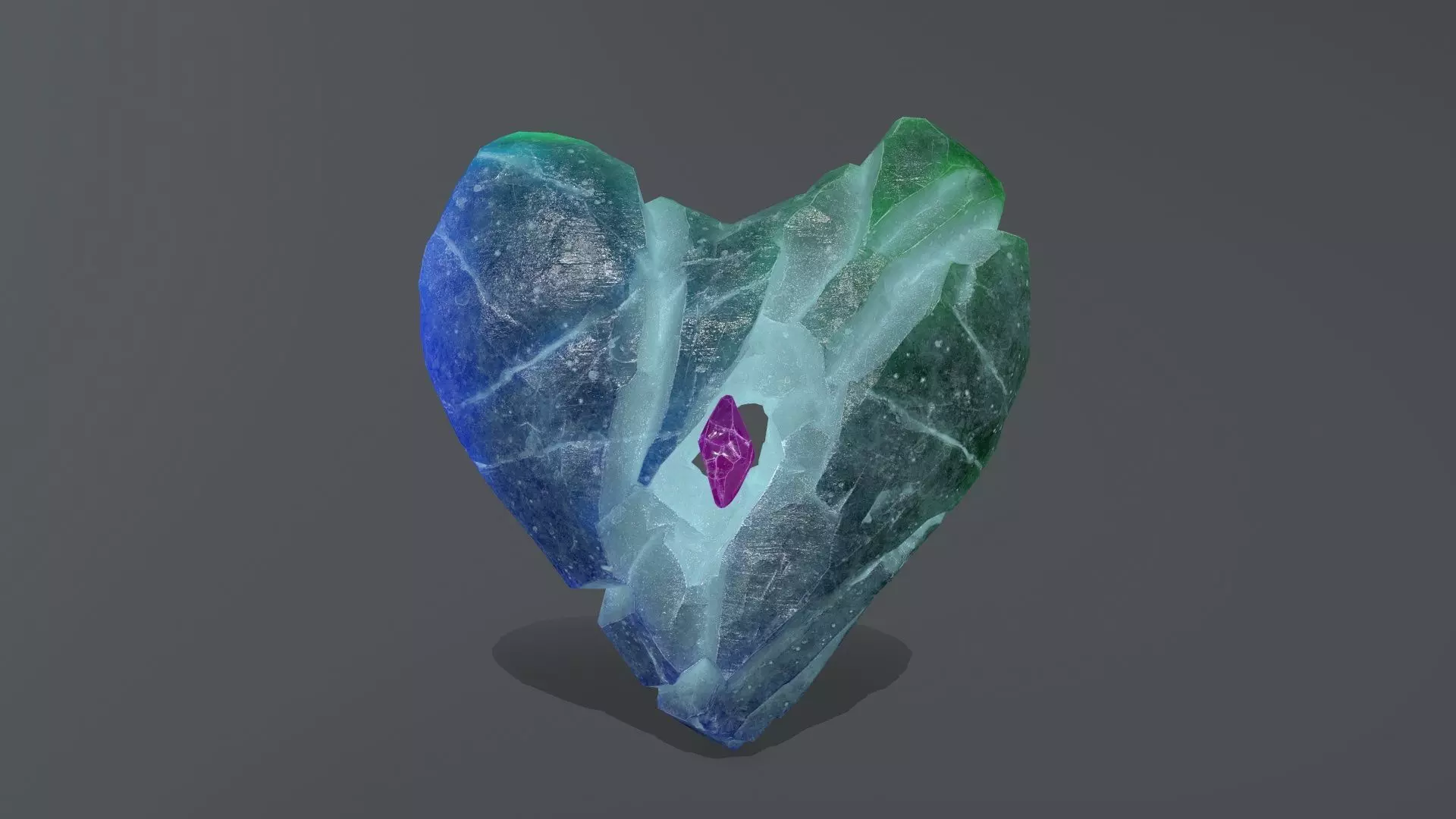 Broken Heart Low-poly 3D model_0