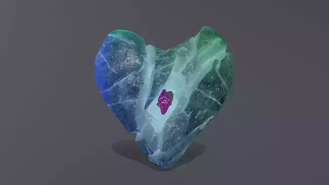 Broken Heart Low-poly 3D model