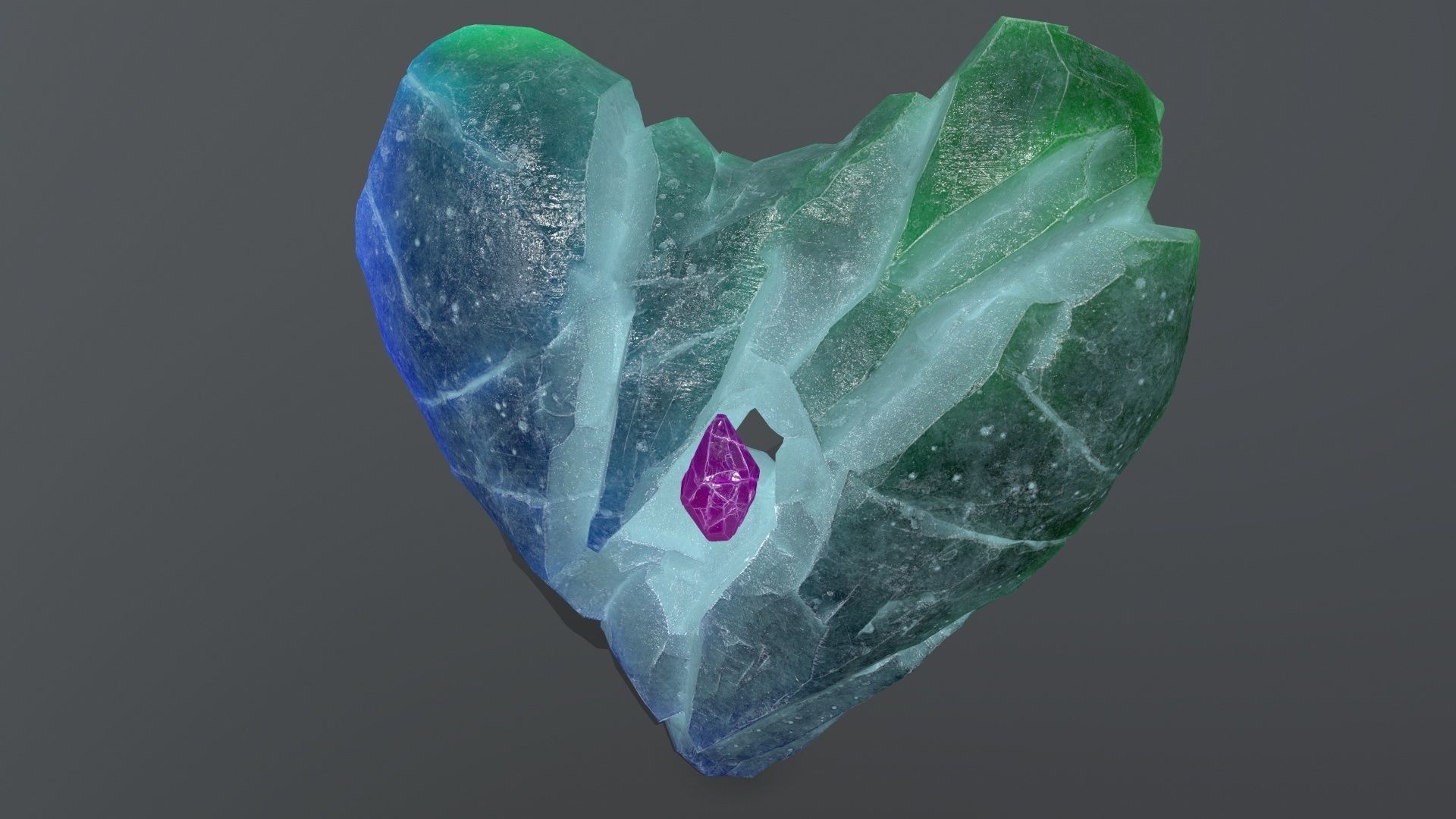 Broken Heart Low-poly 3D model_13