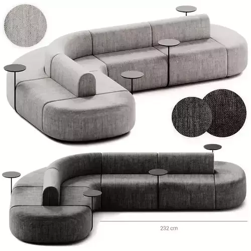 ARTIKO Sectional modular fabric sofa AT 18 by MDD 3D model