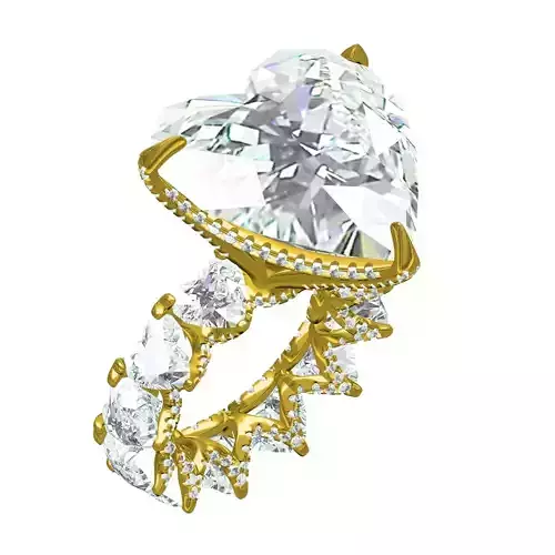 Vintage Heart Cut Diamond Engagement Ring