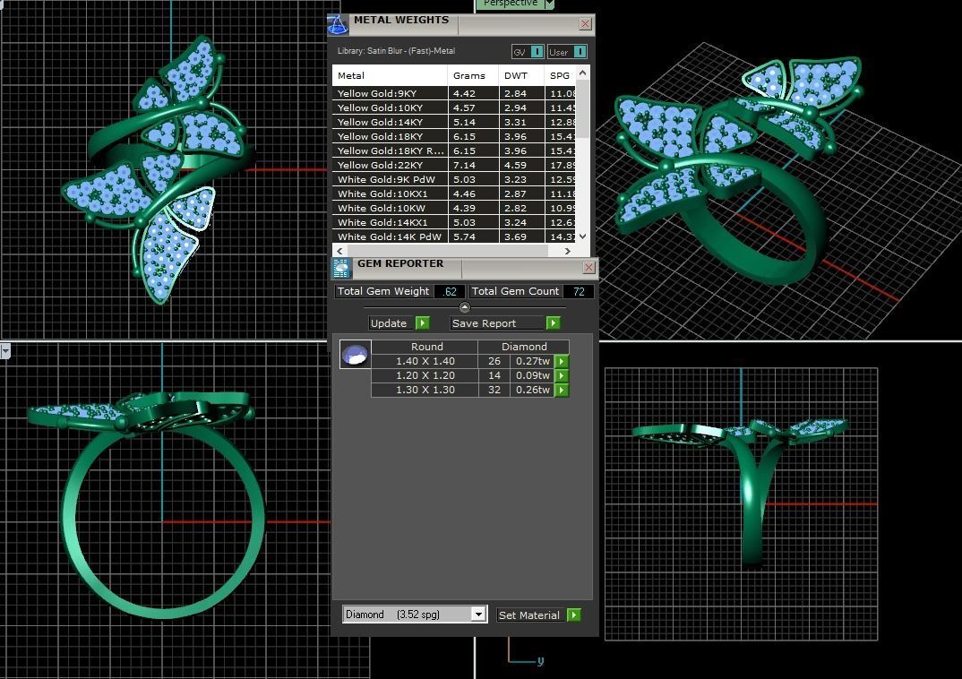 Ring Buterfly 3D print model_5