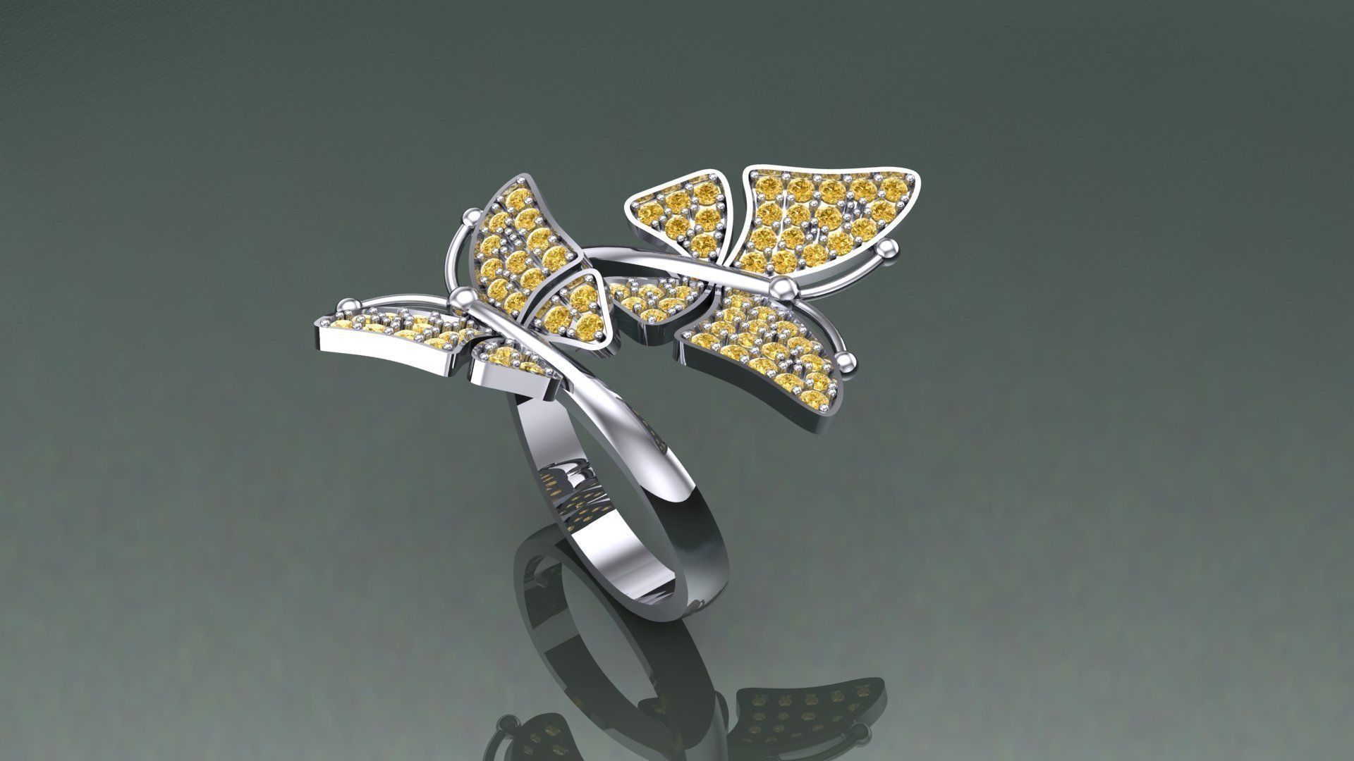 Ring Buterfly 3D print model_1