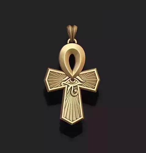 Horus eye ankh cross pendant