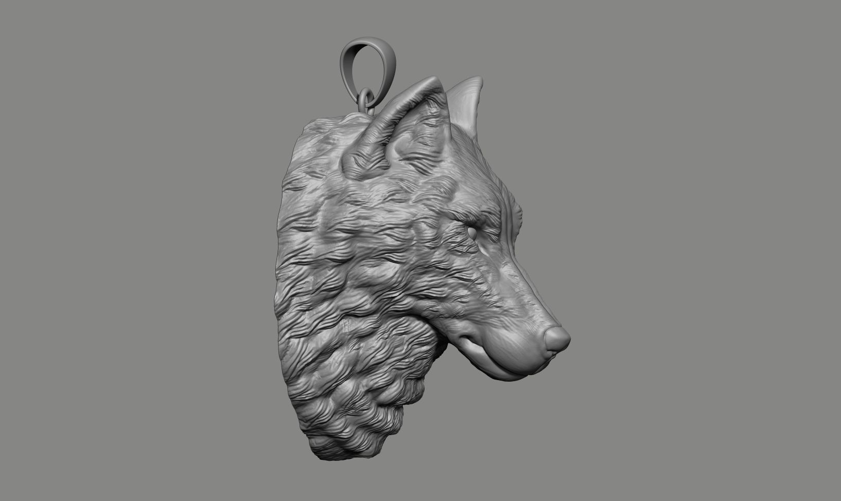 Wolf Head Necklace 3D print model_2