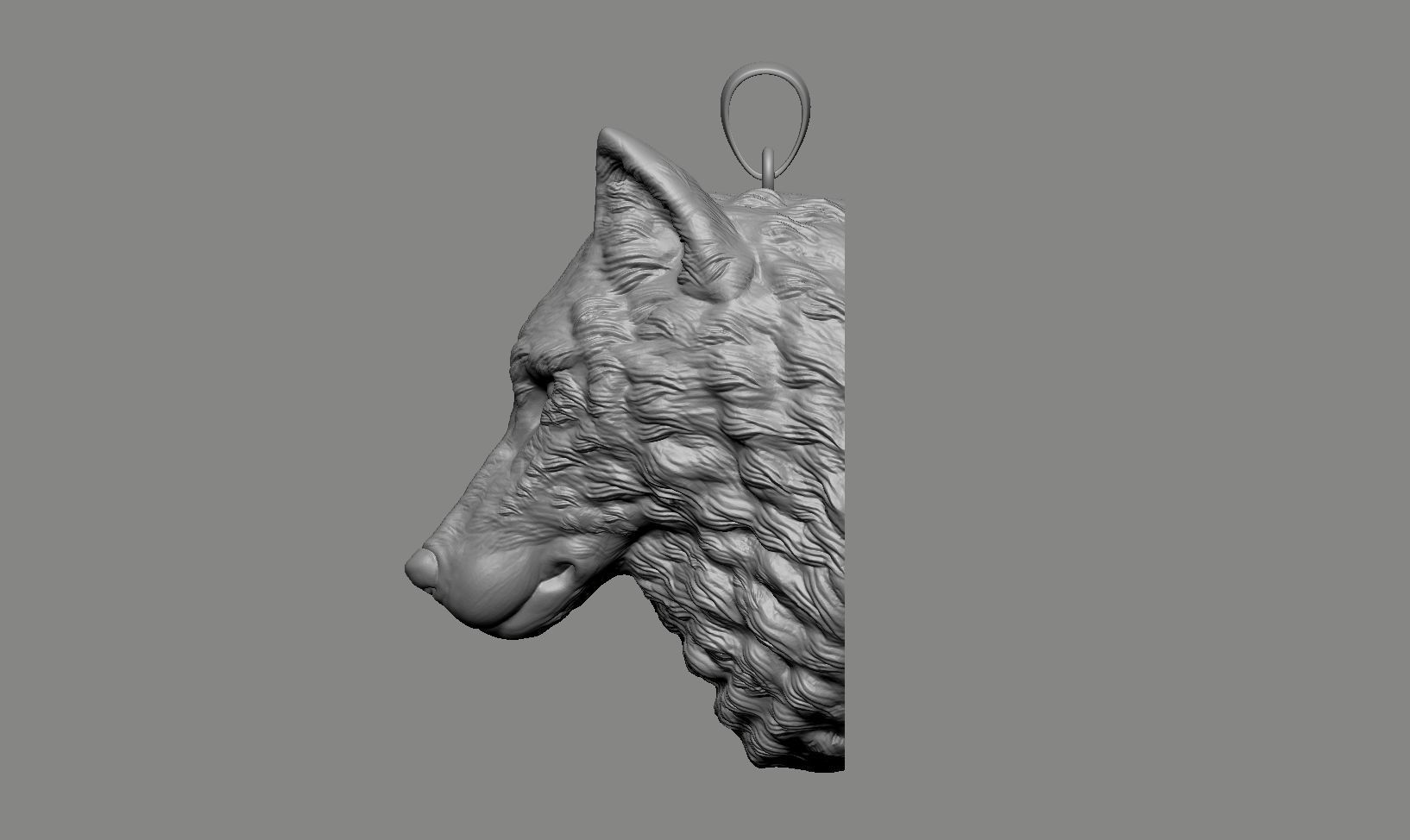 Wolf Head Necklace 3D print model_9