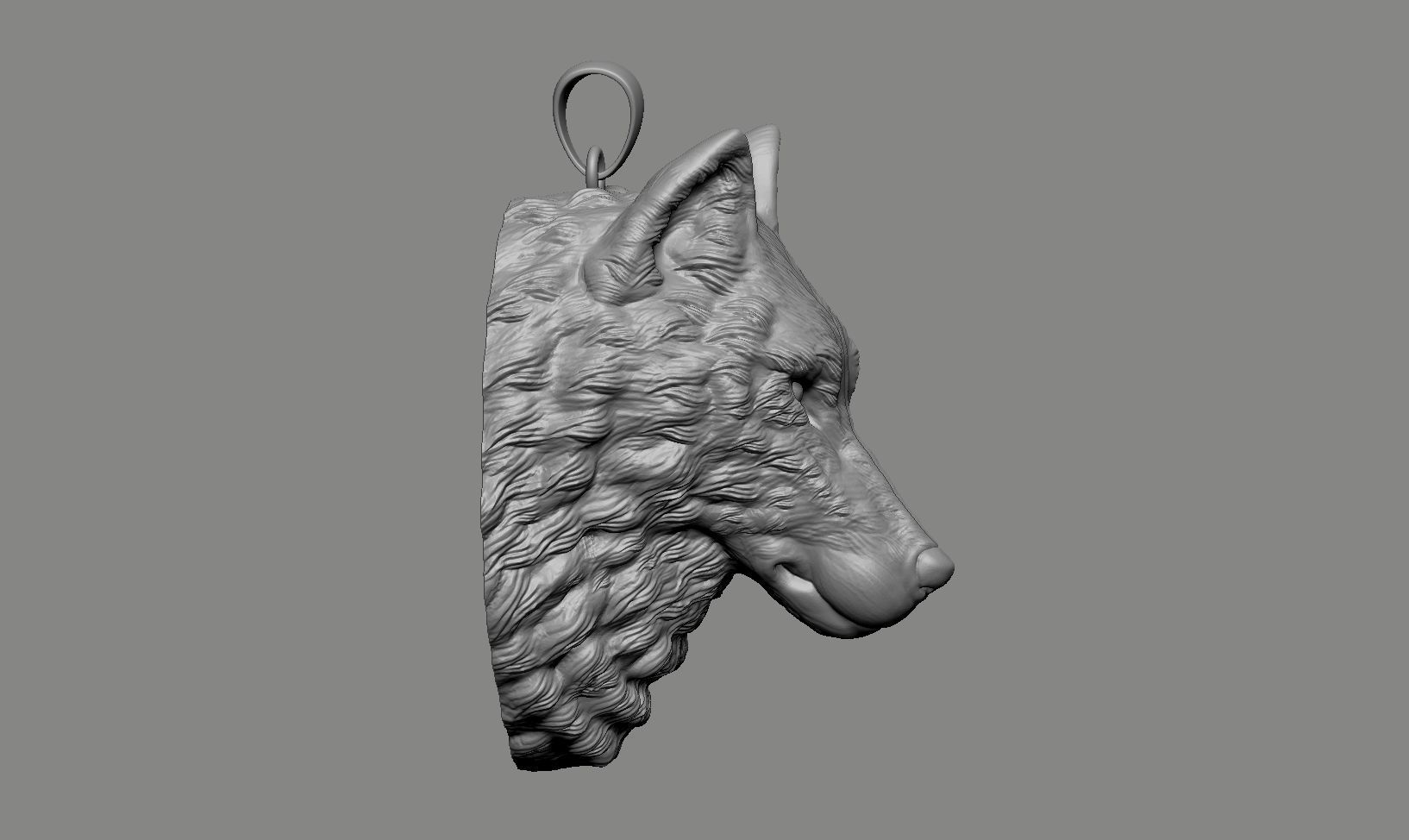 Wolf Head Necklace 3D print model_3