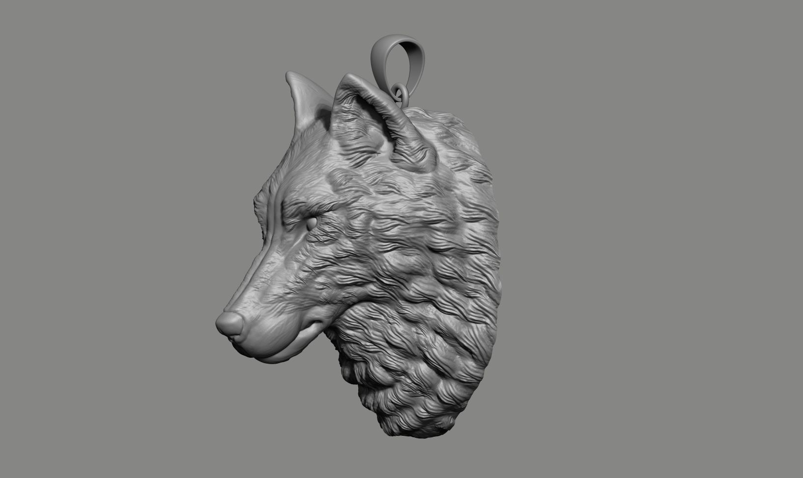 Wolf Head Necklace 3D print model_10