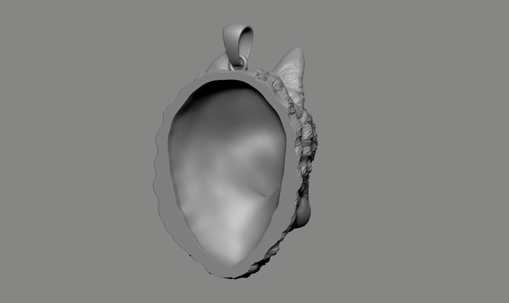 Wolf Head Necklace 3D print model_5