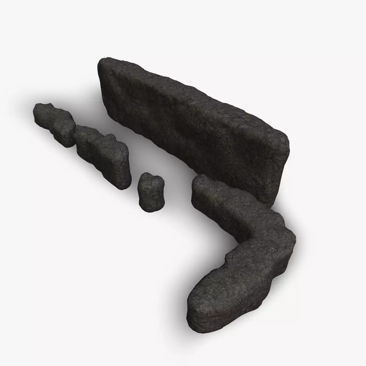 Cave Walls 4 - Base Free low-poly 3D model_0