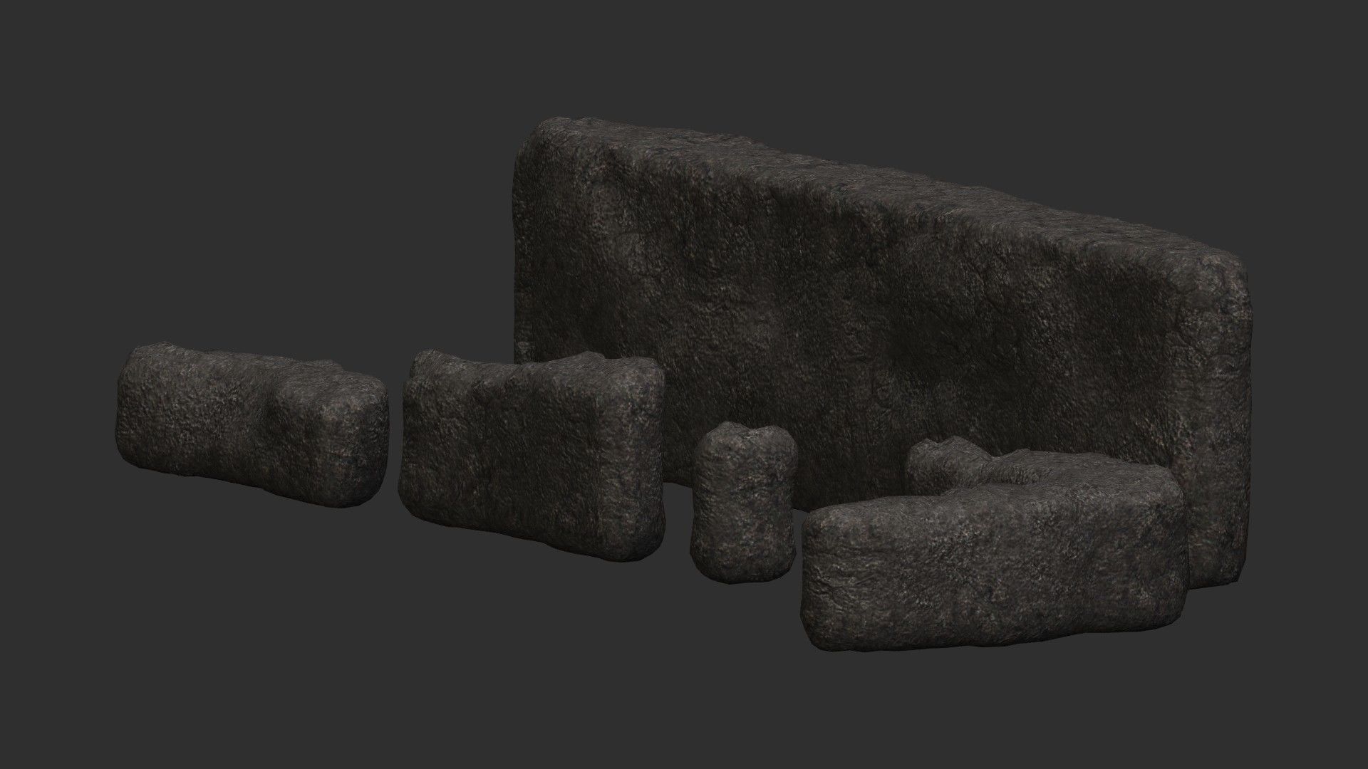 Cave Walls 4 - Base Free low-poly 3D model_1
