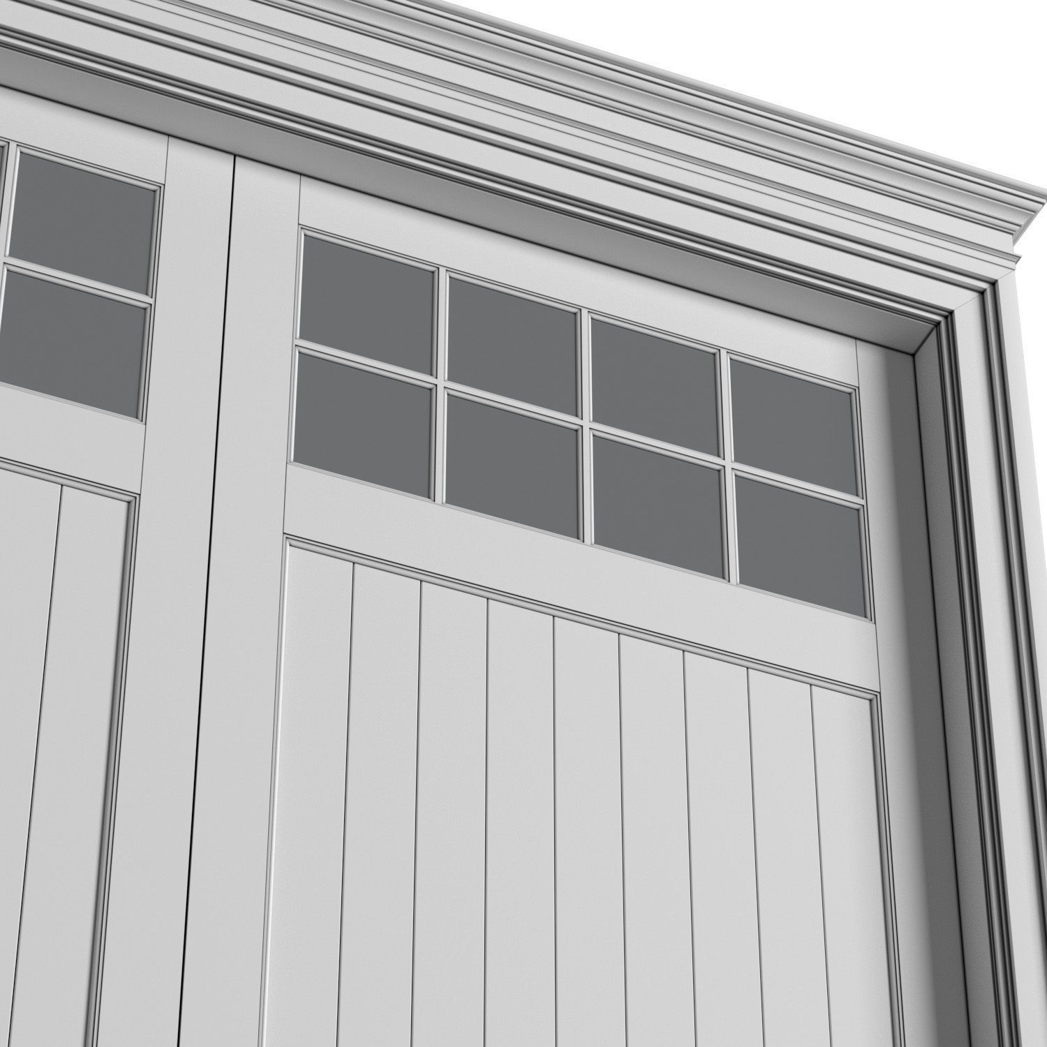 Automatic Classic Modern Garage Doors 3D model_2