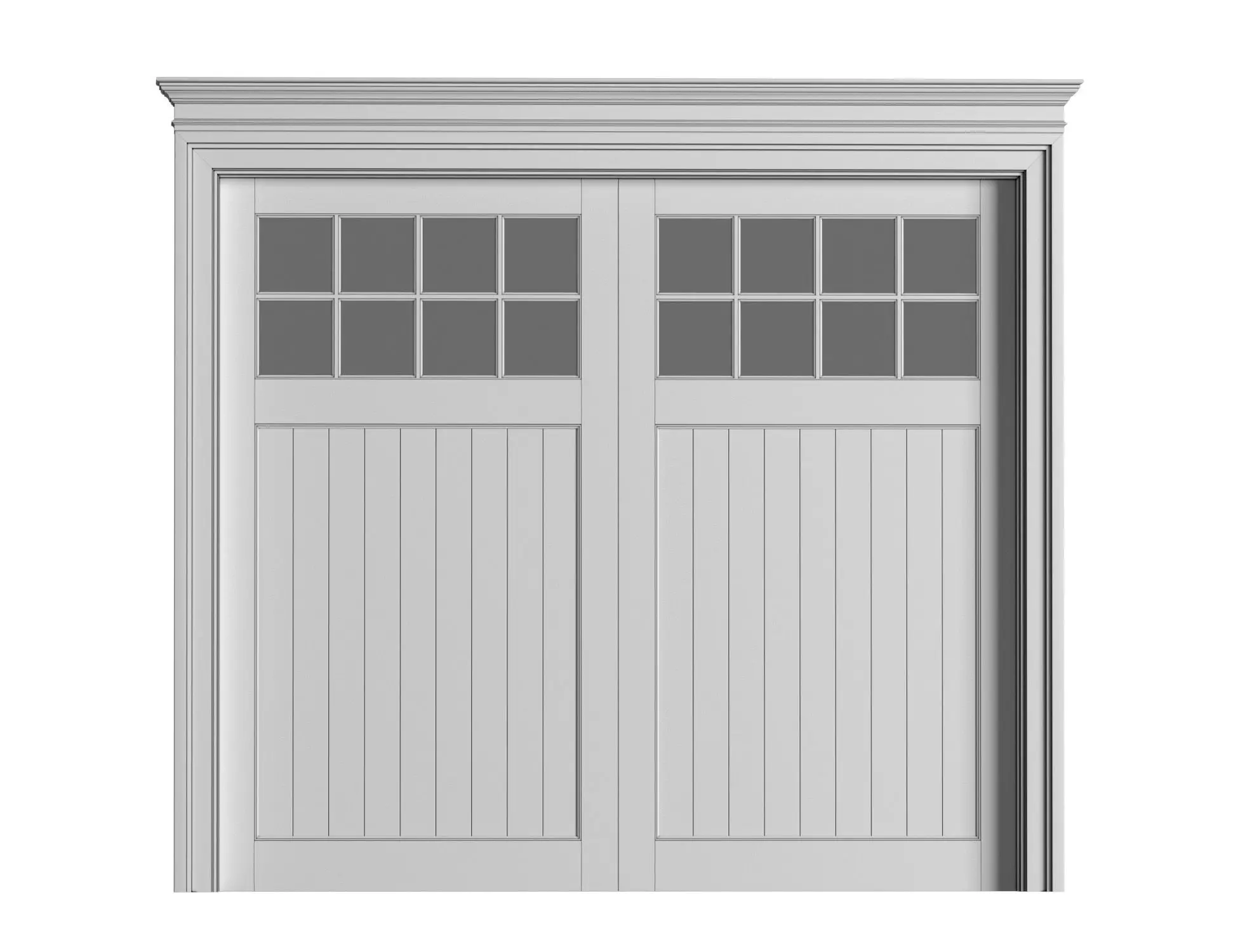 Automatic Classic Modern Garage Doors 3D model_0