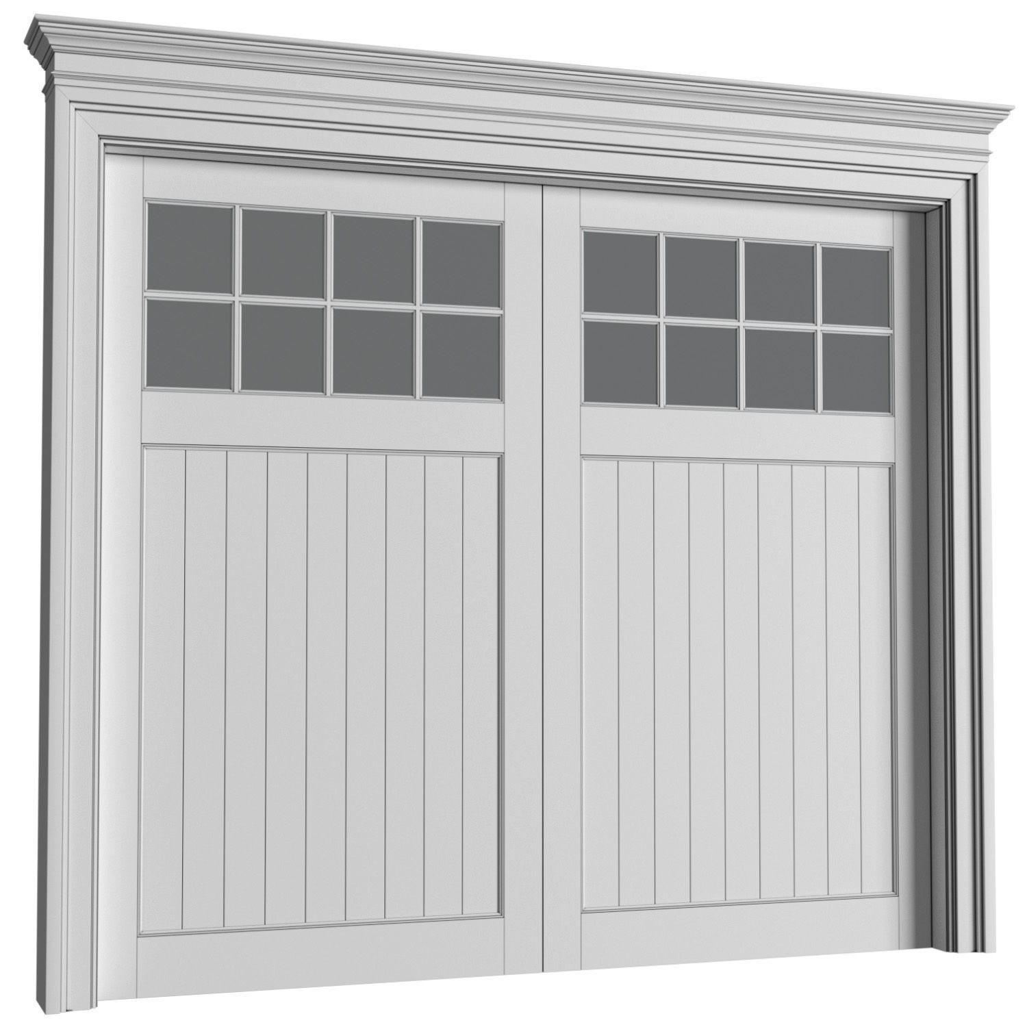 Automatic Classic Modern Garage Doors 3D model_1