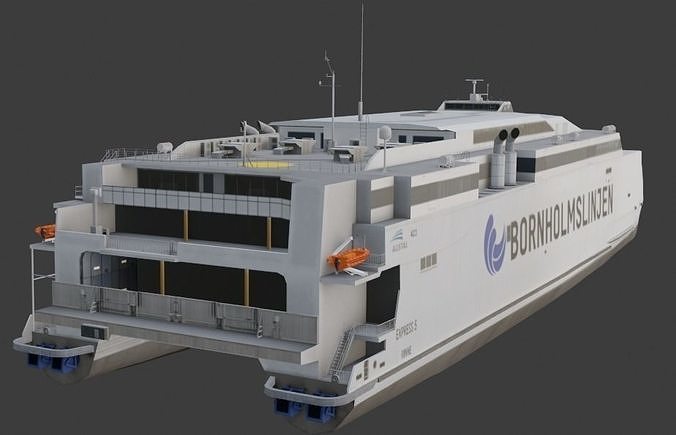 High speed ferry Bornholmslinjen Express 5 3D model Low-poly 3D model 3