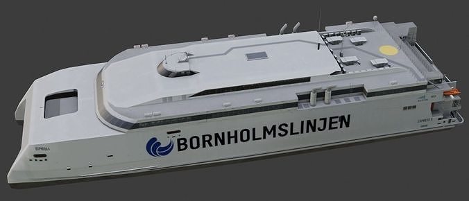High speed ferry Bornholmslinjen Express 5 3D model Low-poly 3D model 6