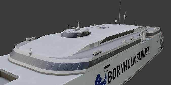 High speed ferry Bornholmslinjen Express 5 3D model Low-poly 3D model 7