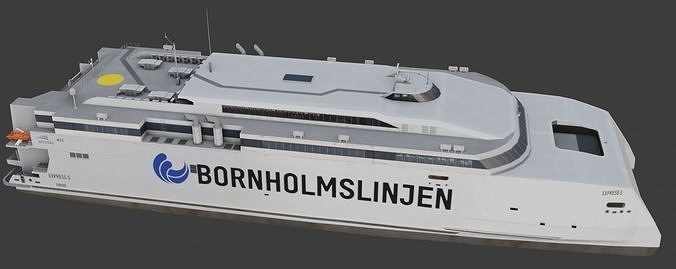 High speed ferry Bornholmslinjen Express 5 3D model Low-poly 3D model 2